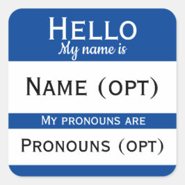 Adesivo Quadrado Blue Hello Pronouns