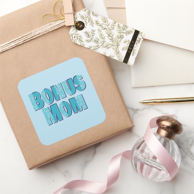 Adesivo Quadrado Blue Lepard Print Bonus Mãe (Presentear)