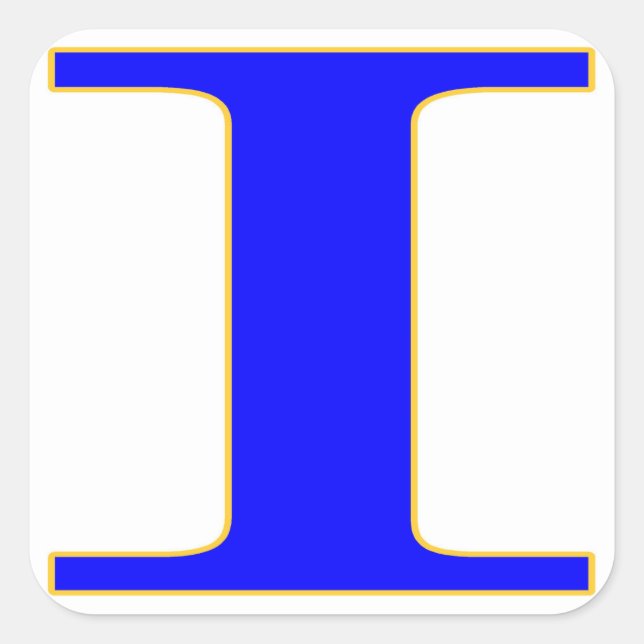 Adesivo Quadrado Blue - Letra I Sticker (Frente)