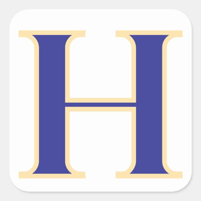 Adesivo Quadrado Blue Letter H Sticker (Frente)