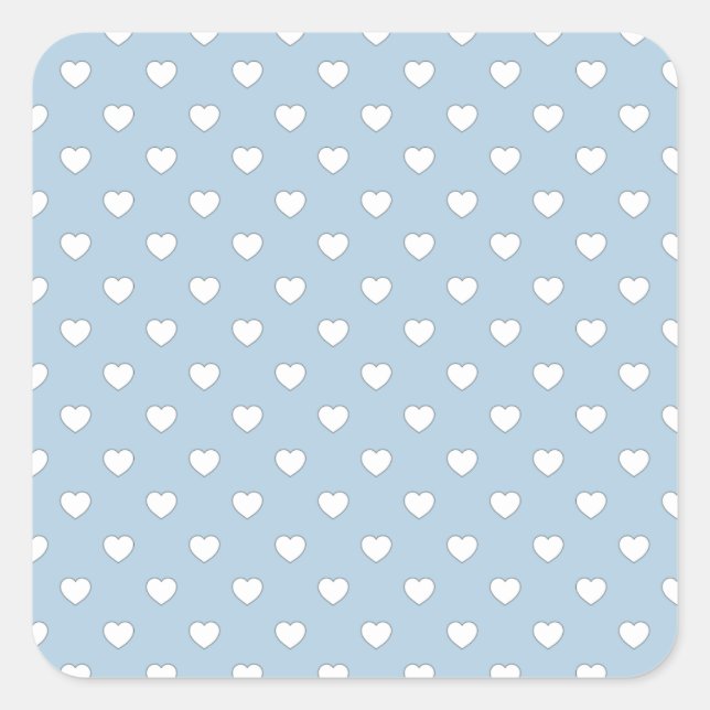 Adesivo Quadrado Blue Love Hearts (Frente)