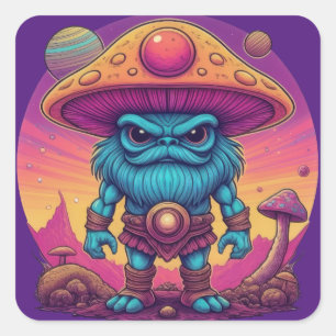 Adesivo Quadrado Blue Man Mushroom