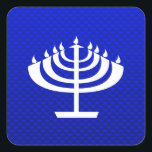 Adesivo Quadrado Blue Menorah<br><div class="desc">Você vai adorar esse legal e azul Judeu Hanukkah Menorah design. Excelente de presentes! Disponível no camiseta, capas de telefone inteligentes, mousepads, chaveiros, posters, cartões, cobrir eletrônicos, laptop de computador / capas de notebook, bonés, canecas e muito mais! Visite nosso site para obter um presente personalizado para o Samsung Galaxy...</div>