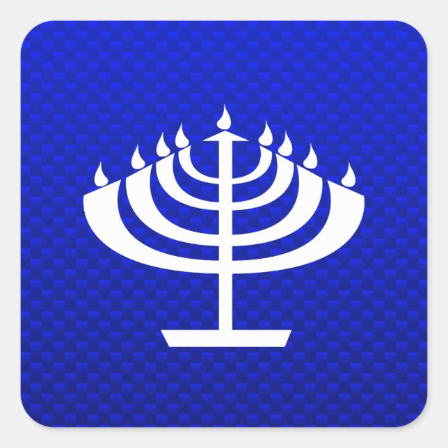Adesivo Quadrado Blue Menorah (Frente)