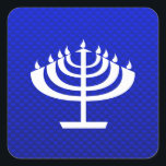 Adesivo Quadrado Blue Menorah<br><div class="desc">Você vai adorar esse legal e azul Judeu Hanukkah Menorah design. Excelente de presentes! Disponível no camiseta, capas de telefone inteligentes, mousepads, chaveiros, posters, cartões, cobrir eletrônicos, laptop de computador / capas de notebook, bonés, canecas e muito mais! Visite nosso site para obter um presente personalizado para o Samsung Galaxy...</div>