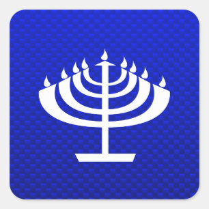 Adesivo Quadrado Blue Menorah