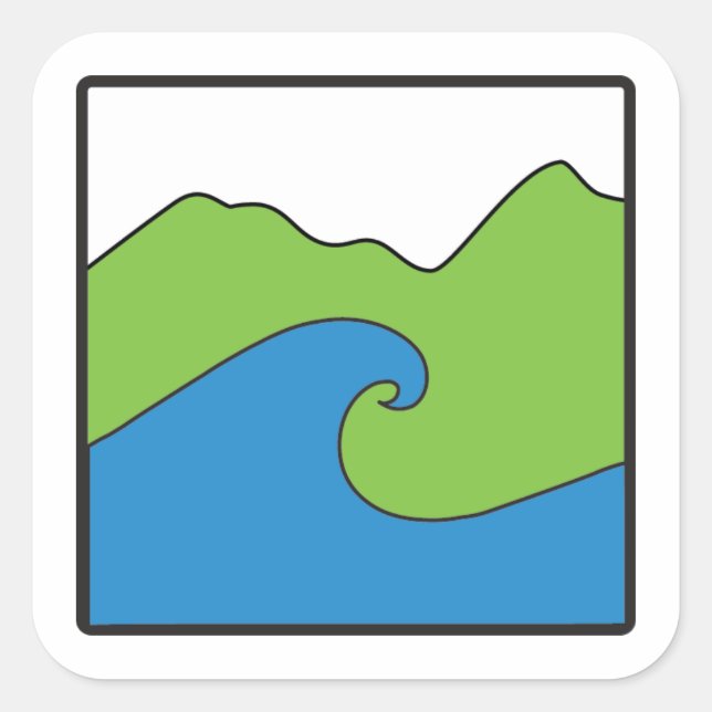 Adesivo Quadrado Blue Ocean Green Earth Project Large Stick (Frente)