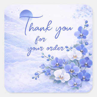 Adesivo Quadrado Blue orchid Thank You For your order