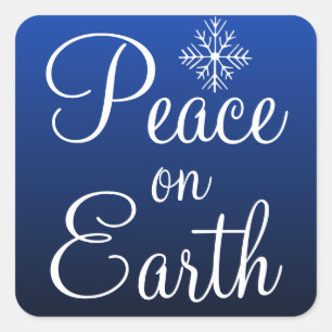 Adesivo Quadrado Blue Peace on Earth Stickers