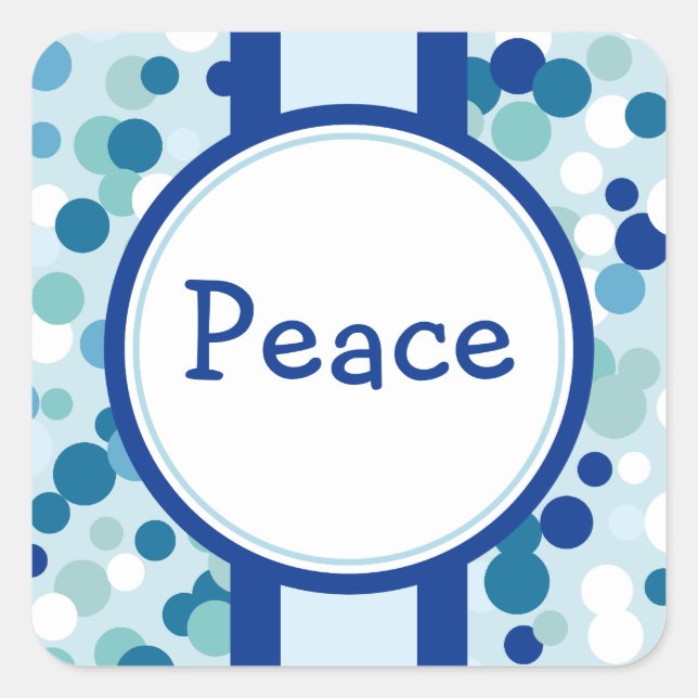 Adesivo Quadrado Blue Peace Stickers (Frente)