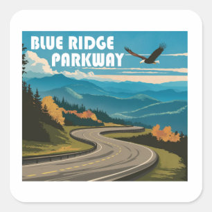 Adesivo Quadrado Blue Ridge Parkway Eagle