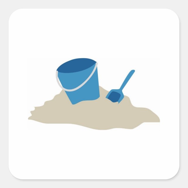 Adesivo Quadrado Blue Shovel and Pail (Frente)