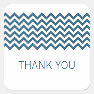Adesivo Quadrado Blue Simple Chevron Obrigado Stickers