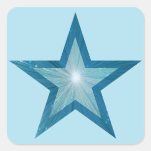 Adesivo Quadrado Blue Star Sticker quadrado azul