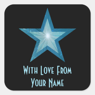 Adesivo quadrado Blue Star 'With Love From'