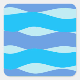 Adesivo Quadrado Blue Waves Pattern