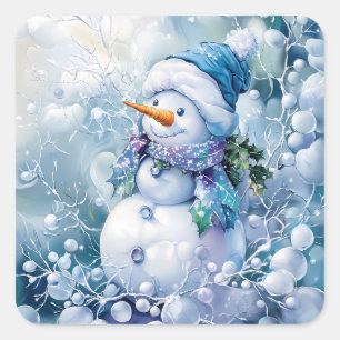 Adesivo Quadrado Blue Winter Stickers