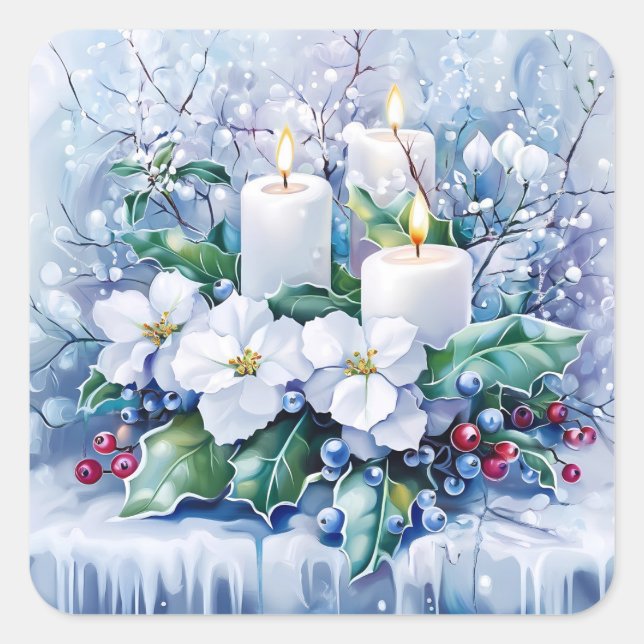 Adesivo Quadrado Blue Winter Stickers (Frente)