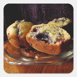 Adesivo Quadrado Blueberry Muffins