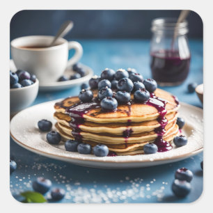 Adesivo Quadrado Blueberry Pancakes