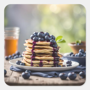 Adesivo Quadrado Blueberry Pancakes