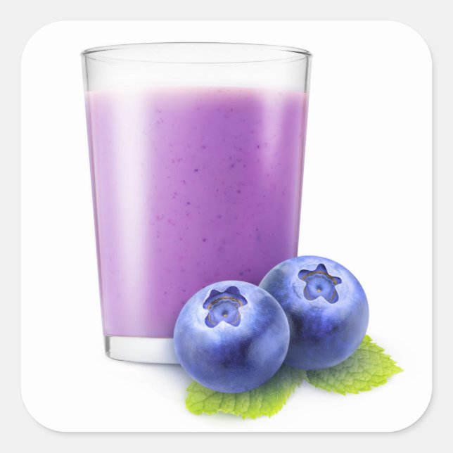 Adesivo Quadrado Blueberry smoothie (Frente)