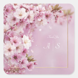 Adesivo Quadrado Blush Cherry Blossom Casamento