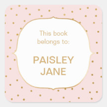 Blush Pink gold confetti Pequena placa de bebê