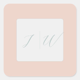 Adesivo Quadrado Blush Simples | Sage Modern 2 Casamento
