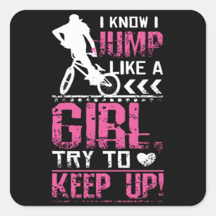 Adesivo Quadrado Bmx Freestyle Girl