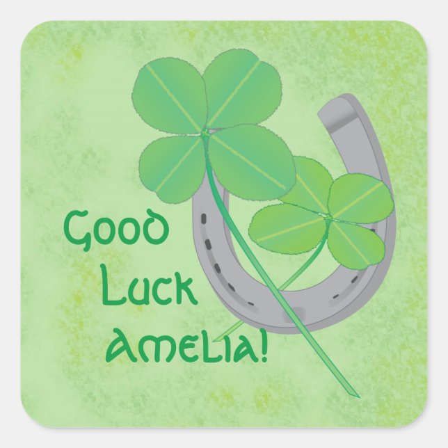 Adesivo Quadrado Boa Sorte (Frente)