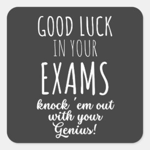 Adesivo Quadrado Boa sorte nos seus exames