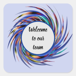 Adesivo Quadrado Boa vinda a nosso teste padrão da espiral das