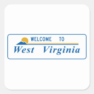Adesivo Quadrado Boa vinda a West Virginia - EUA
