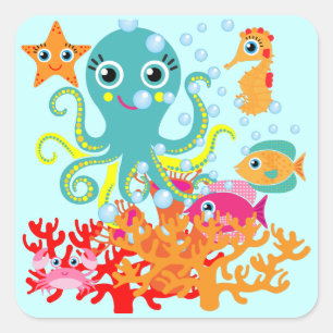 Adesivo Quadrado Boa vinda ao oceano