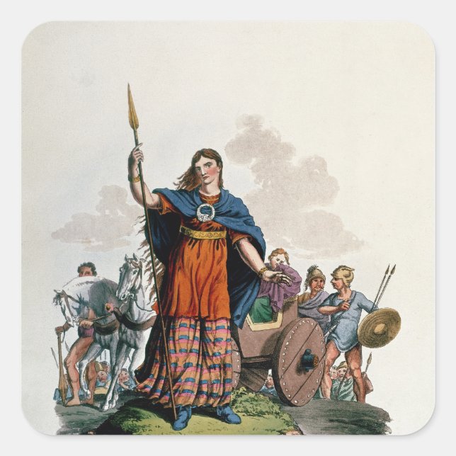 Adesivo Quadrado Boadicea, Rainha do Iceni (Frente)