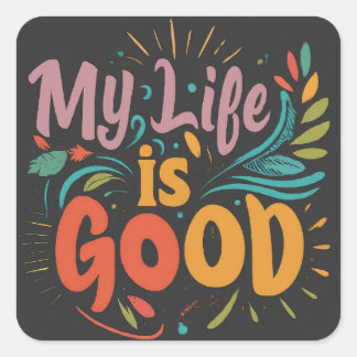 Adesivo Quadrado Boas Vibes Tee