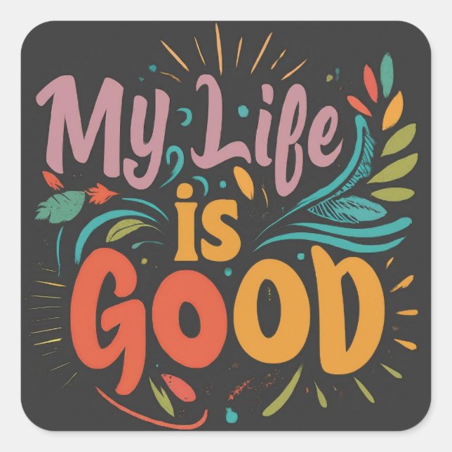 Adesivo Quadrado Boas Vibes Tee (Frente)