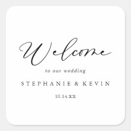 Adesivo Quadrado Boas-vindas ao casamento da Na moda de Idyllic