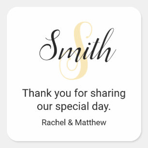 Adesivo Quadrado Boas-vindas ao Monograma Dourado personalizável