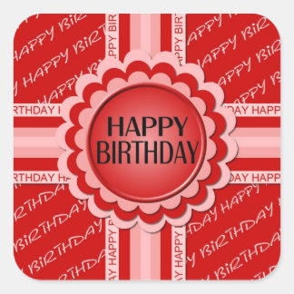 Adesivo Quadrado Boas vindas de aniversário