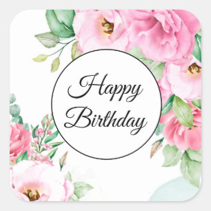 Adesivo Quadrado Boas vindas de aniversário