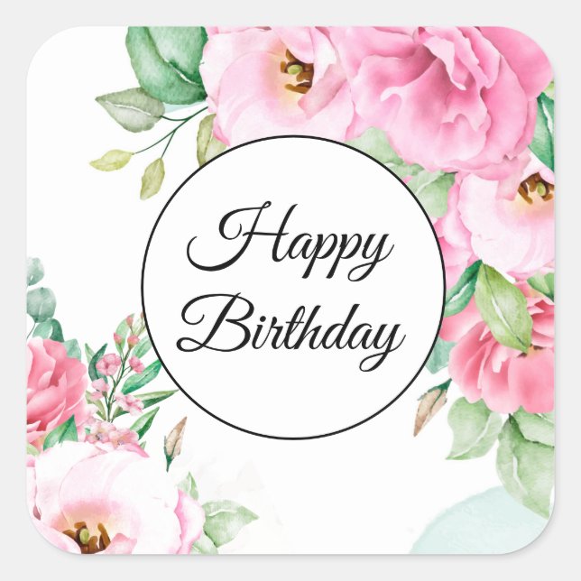 Adesivo Quadrado Boas vindas de aniversário (Frente)