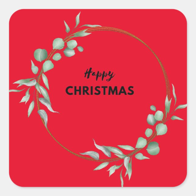 Adesivo Quadrado Boas vinhetas de Natal (Frente)