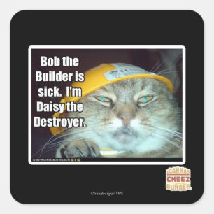 Adesivo Quadrado Bob, o Construtor está doente