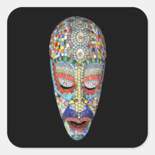Adesivo Quadrado Bob, por que a cara longa? Máscara de Mosaico