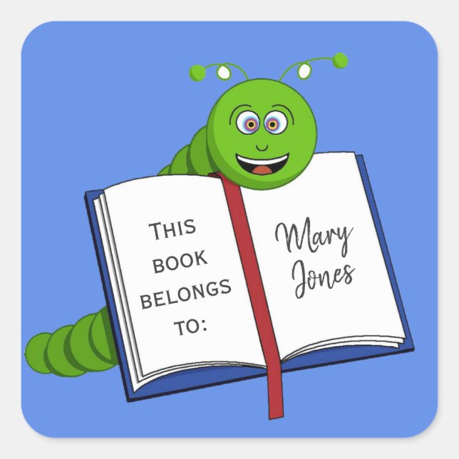 Adesivo Quadrado Bobo Bookworm Sticker (Frente)