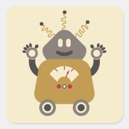 Adesivo Quadrado Bobo Robot Sticker
