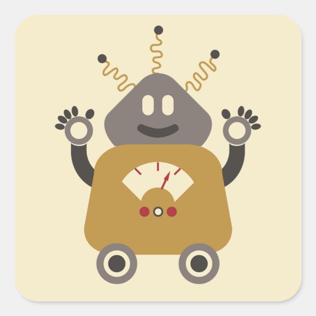 Adesivo Quadrado Bobo Robot Sticker (Frente)