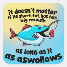 Adesivo Quadrado Boca Grande, Ridas Grandes, O Diversão da Pesca